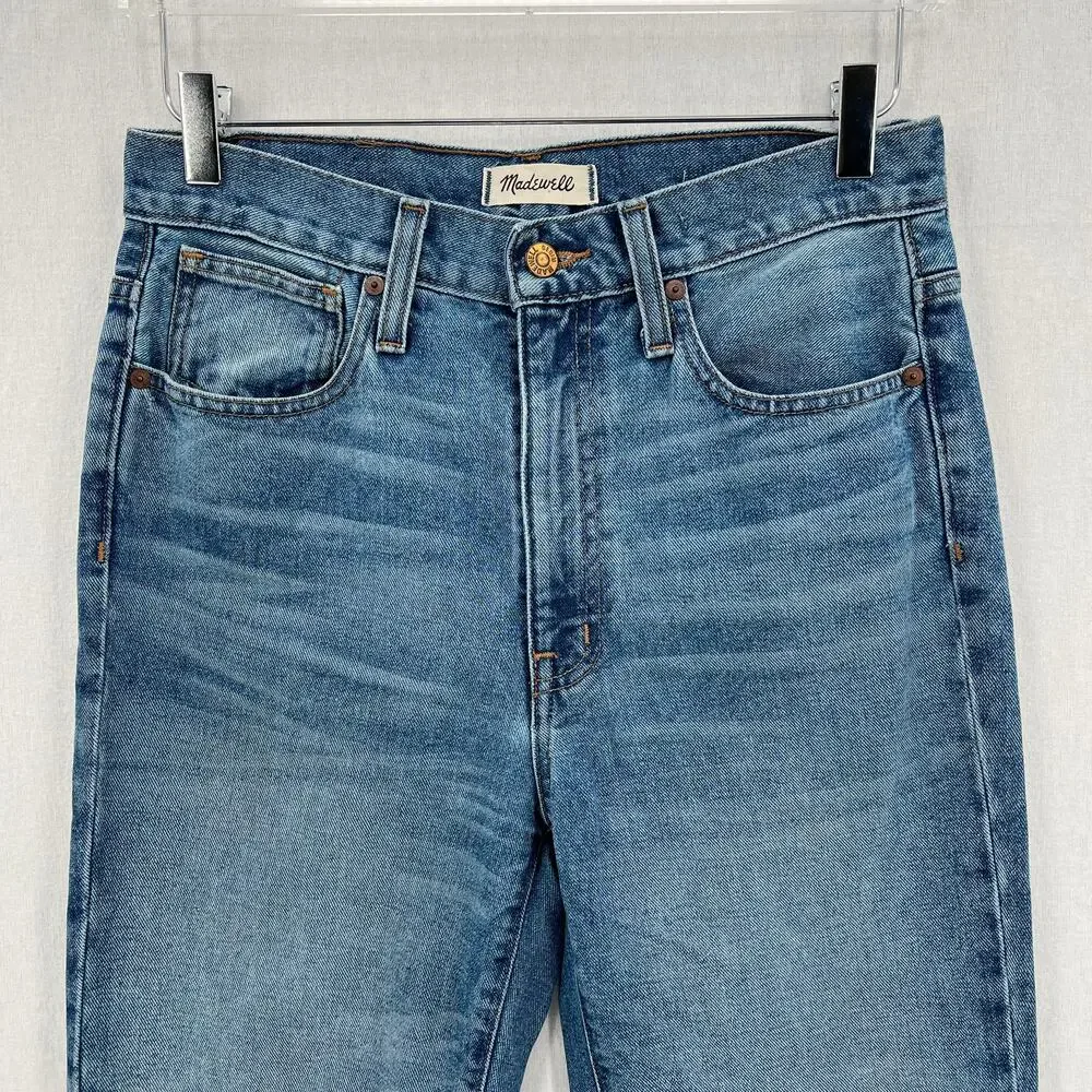MADEWELL Retro Crop Bootcut Jeans Womens 27 Blue Two Tone Edition High Rise - Picture 7 of 13